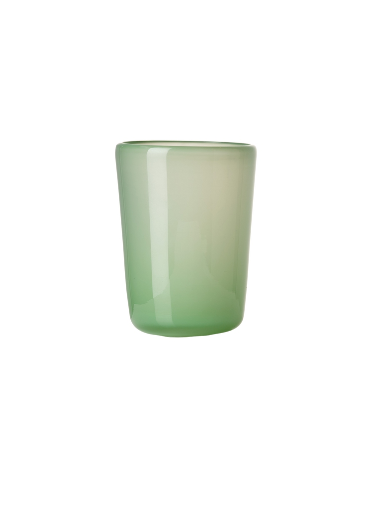 Thyme Hand Blown Water Glass in Opaque Green