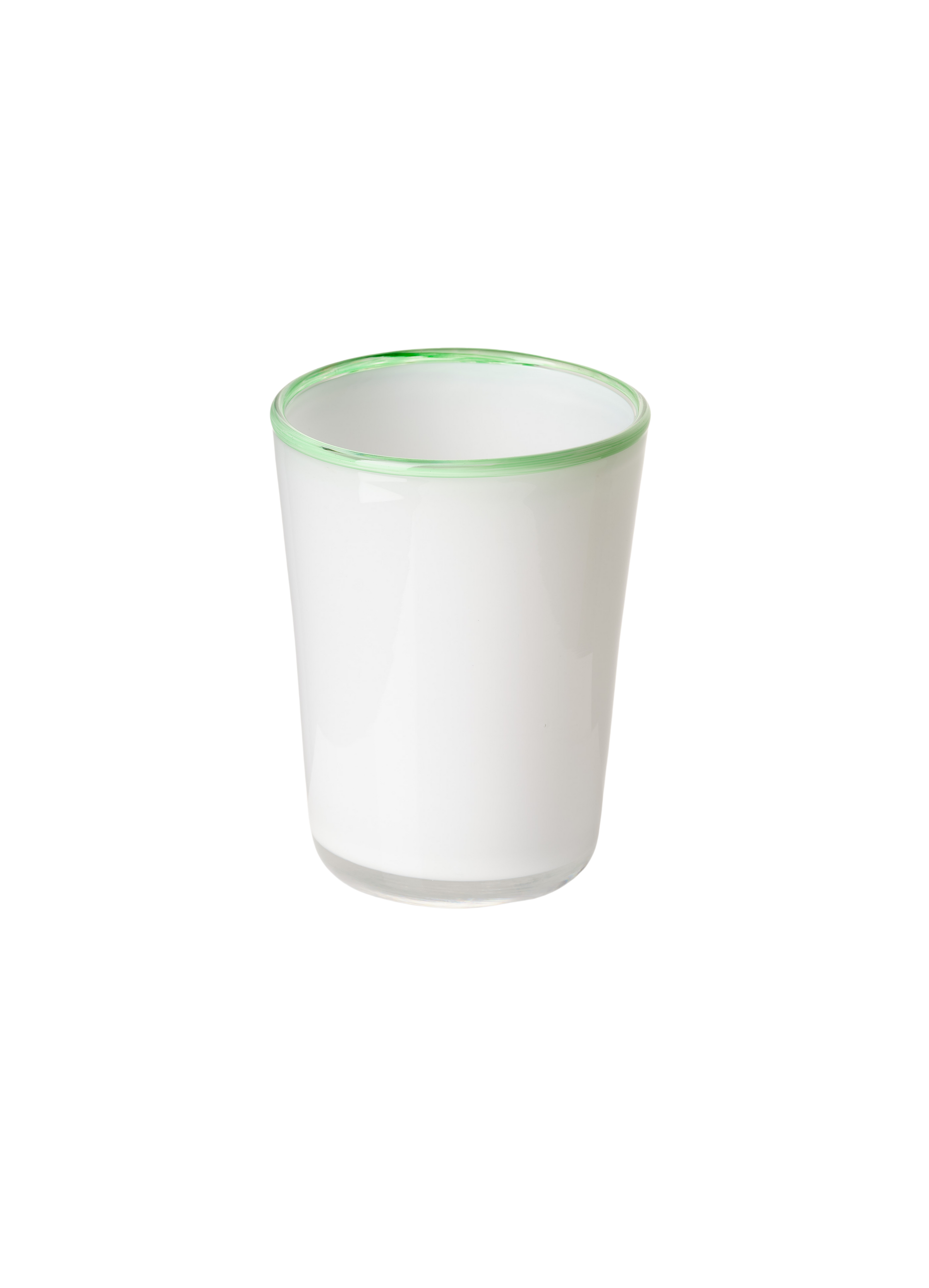 Thyme Hand Blown Water Glass in White/Green