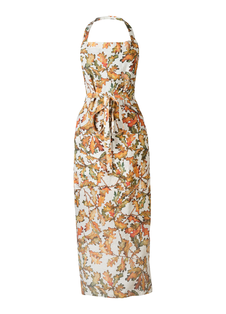 Autumn Leaves Oak Linen Apron