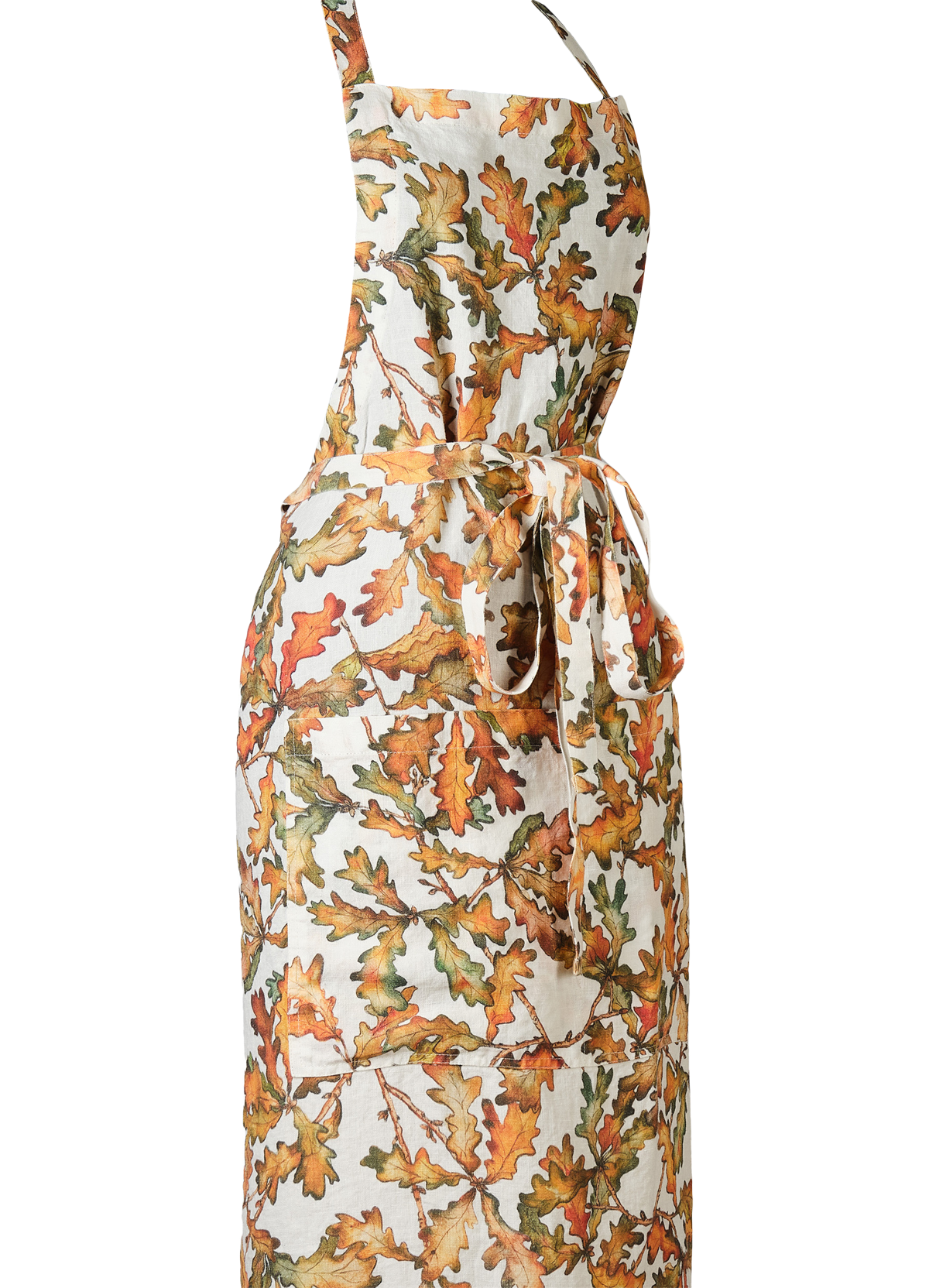 Autumn Leaves Oak Linen Apron