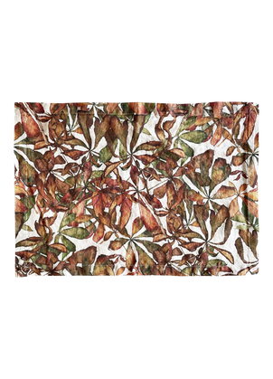 Autumn Leaves Horse Chestnut Linen Placemat