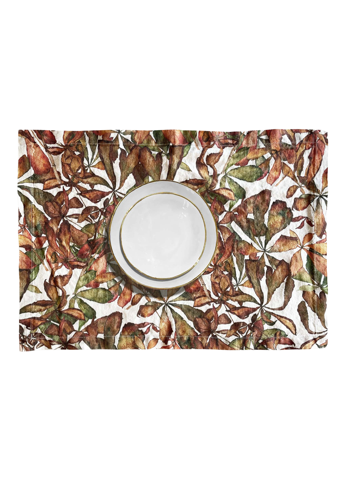 Autumn Leaves Horse Chestnut Linen Placemat