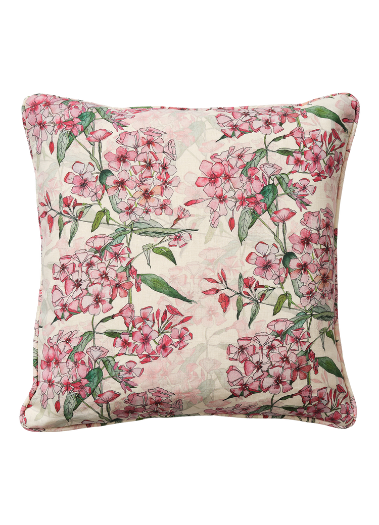 Pink Phlox Rows Square Cushion