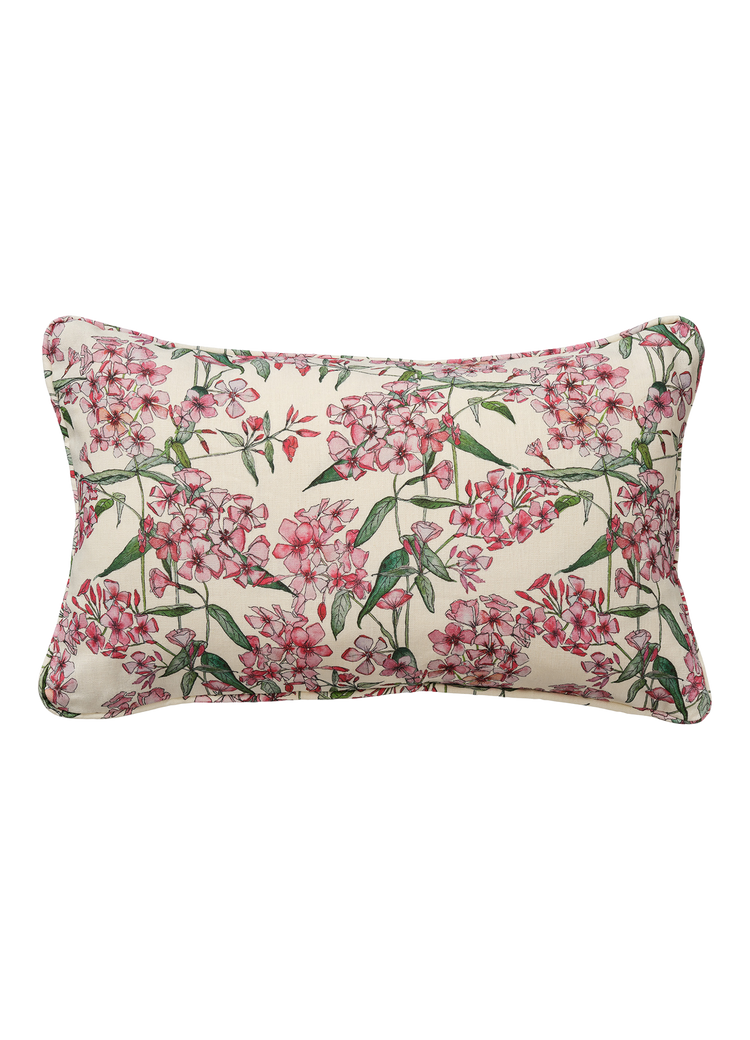 Pink Phlox Rows Rectangle Cushion