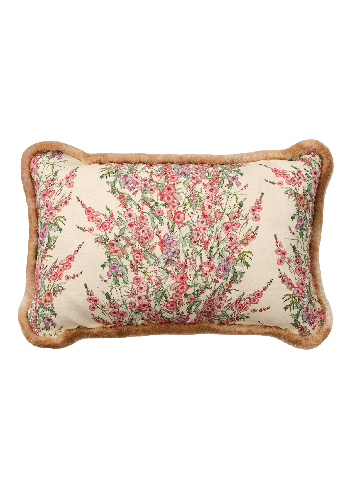 Sidalcea Rectangle Cushion with Ecru Silk Trim