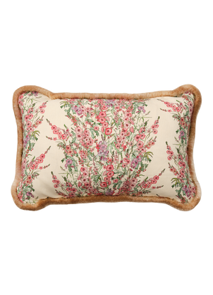 Sidalcea Rectangle Cushion with Ecru Silk Trim