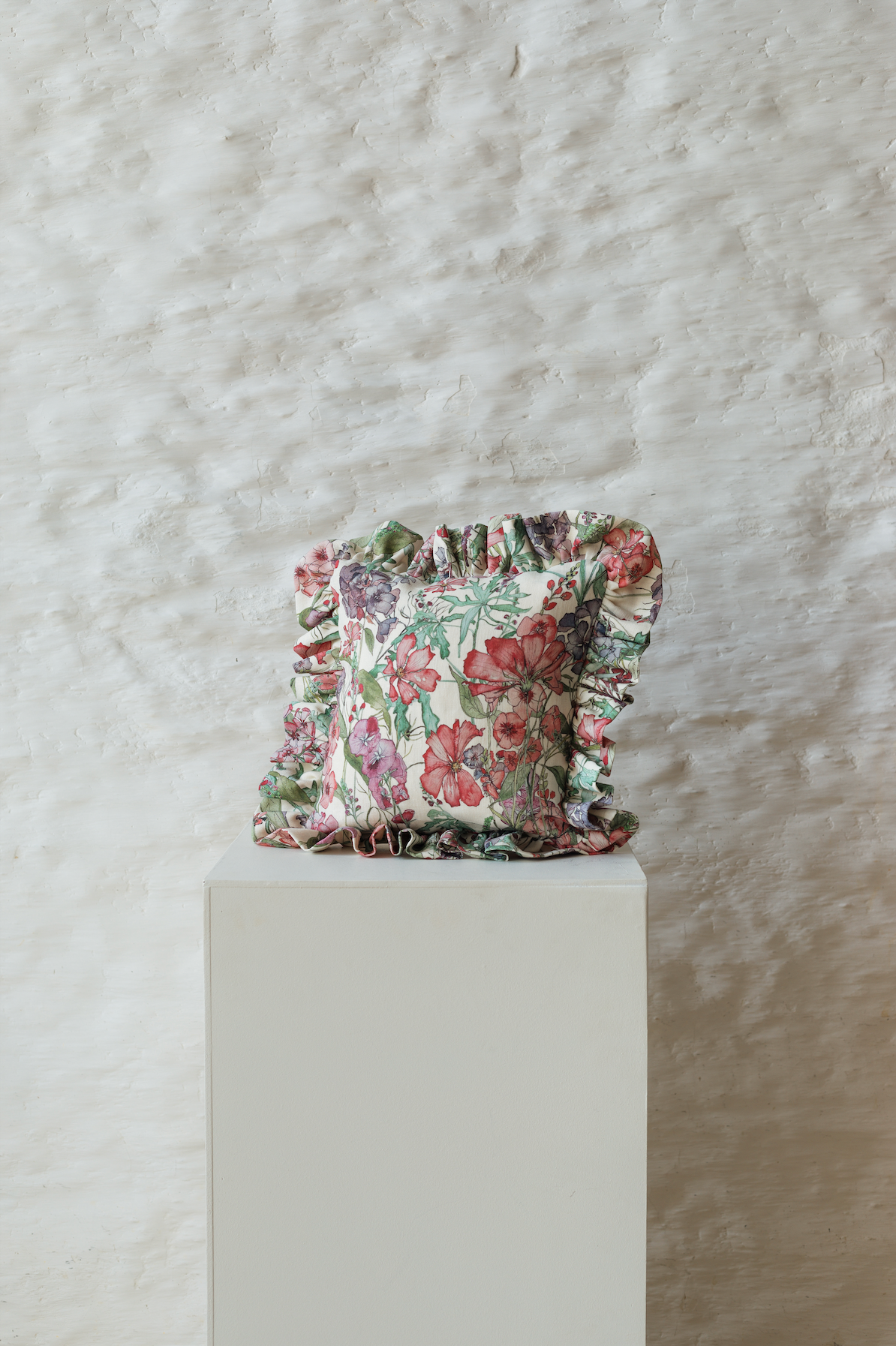 English Cutting Garden Medley Cushion with Frill