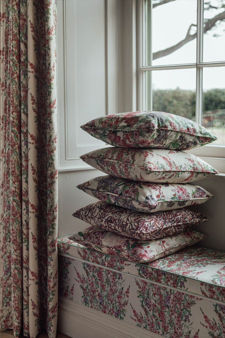 Pink Phlox Square Cushion