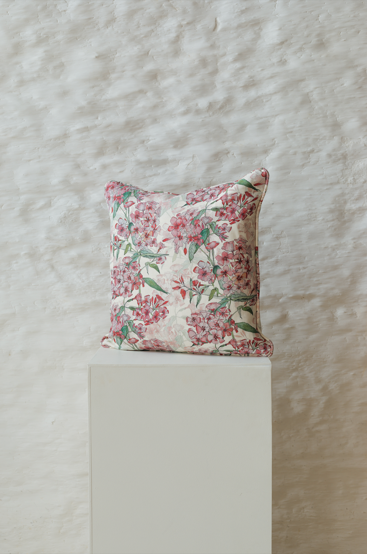 Pink Phlox Rows Square Cushion