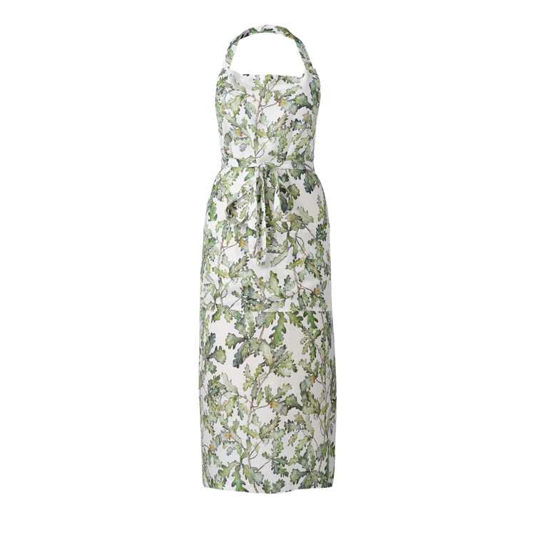 Oak Leaf Printed Linen Apron