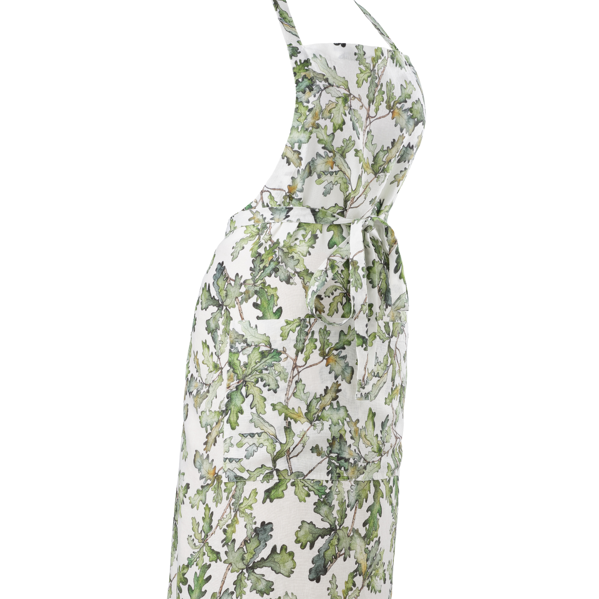 Oak Leaf Printed Linen Apron