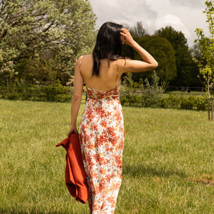 Silk Dress in Wild Rose