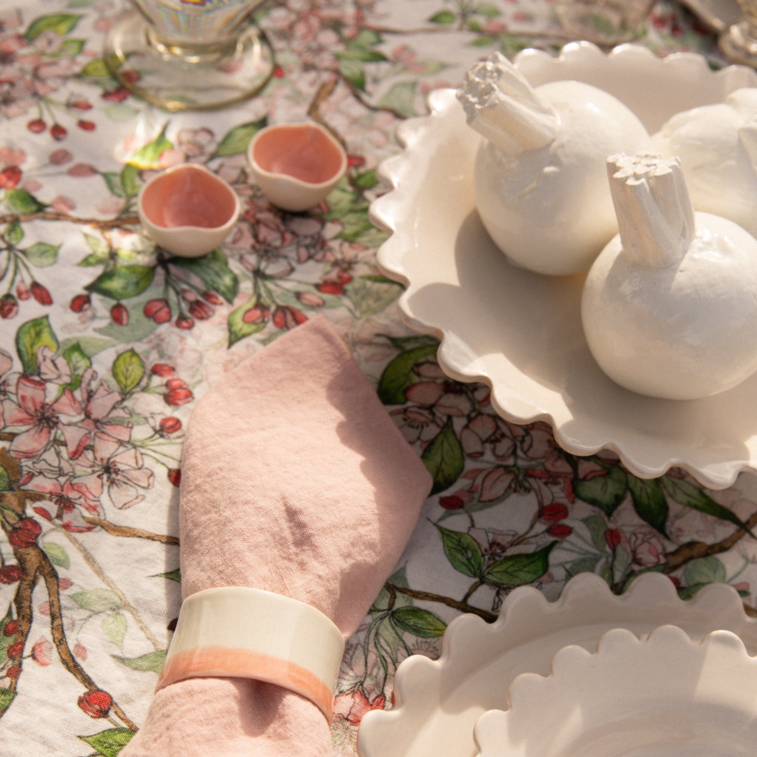 Cherry Blossom Linen Table Cloth Thyme & Bertioli