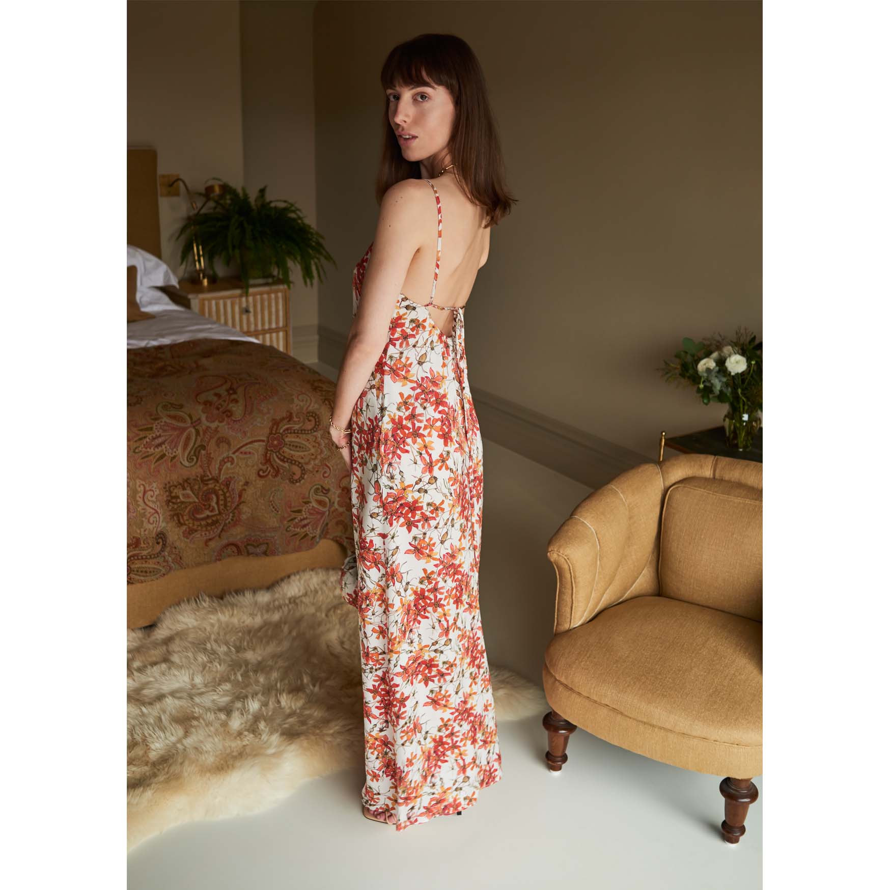 Silk Dress in Wild Rose