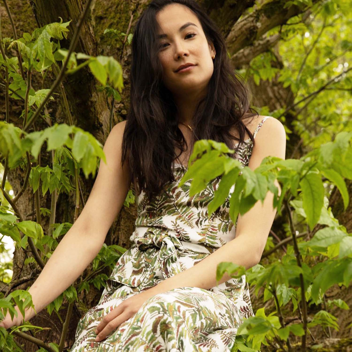 Silk Dress in Fern