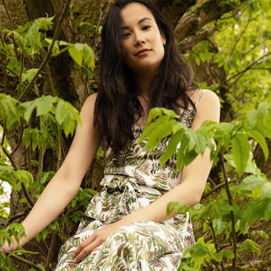 Silk Dress in Fern