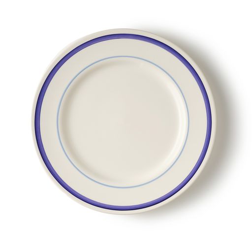 Dinner Plate with Two Blue Stripe Detail Thyme & Bertioli